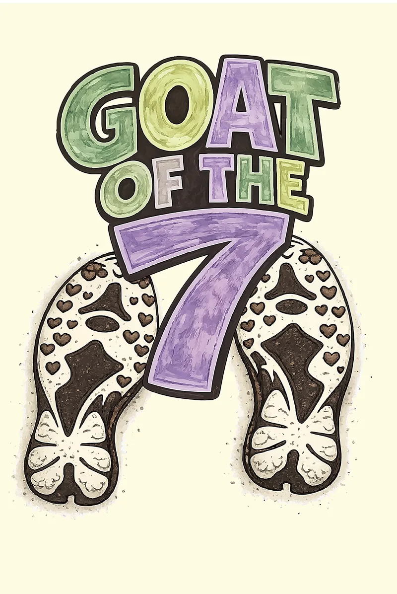 Affiche Goat of the seven avec trace de pas pour l'événement entre Tonton Outdoor et Le Chasse Marée